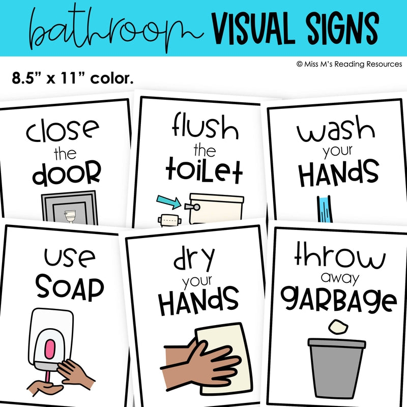 Classroom Management Bathroom Signs Bathroom Rules Posters 