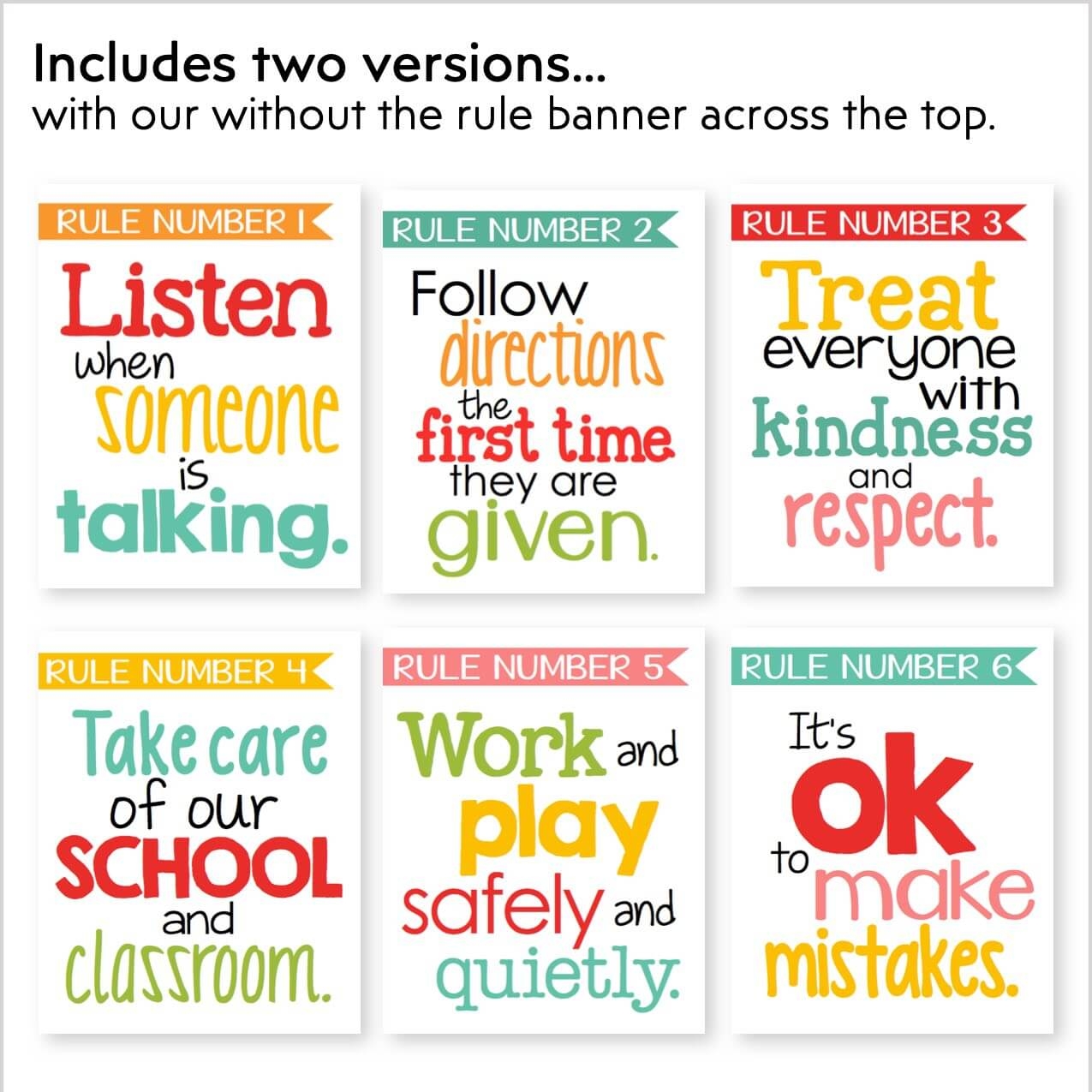 Classroom Rules Posters Circus Colors Kinder Craze
