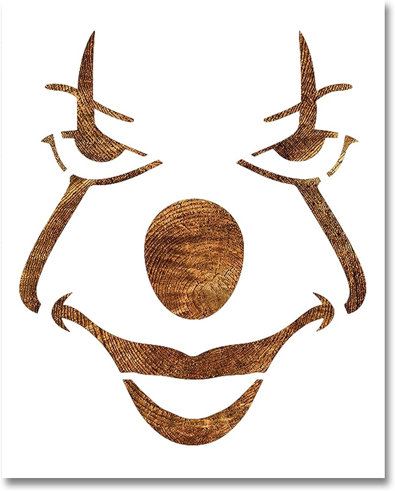 Clown Pumpkin Stencil Size Options Reusable Color Draw U0026 Paint Stencil 7x9 