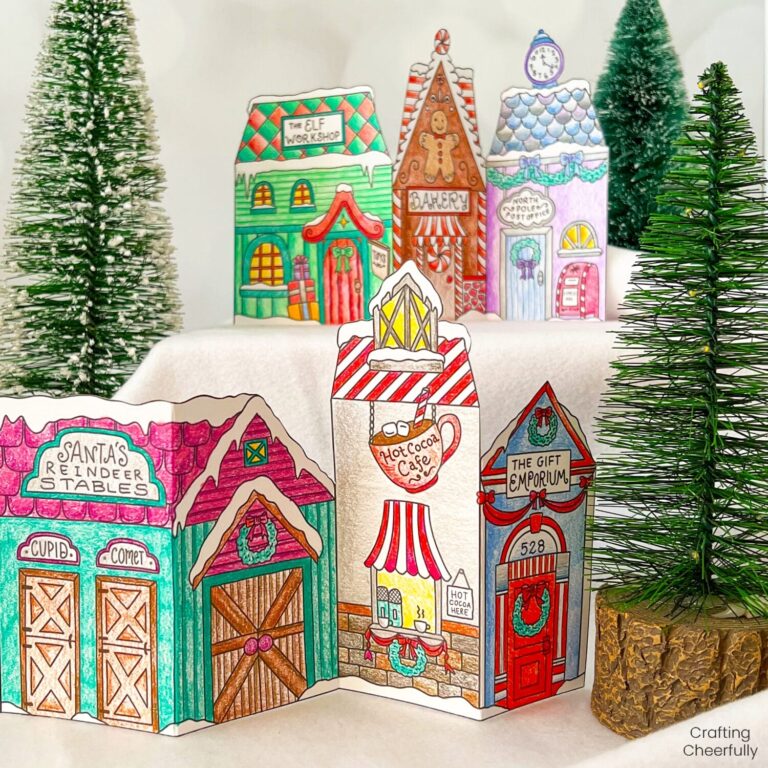 Color Your Own Christmas Village Free Printable Coloring Pages Crafting Cheerfully