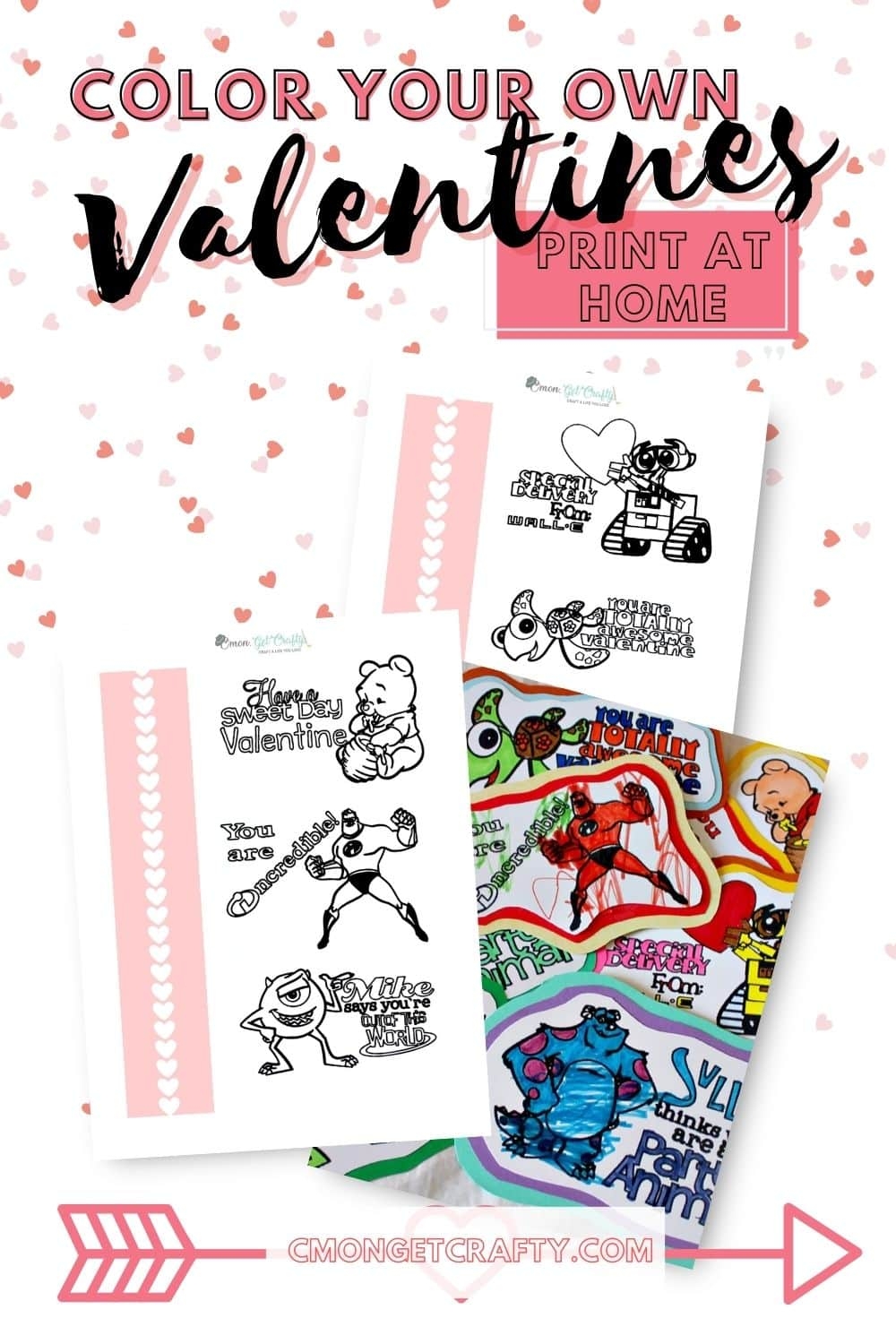 Color Your Own Pixar Themed Valentines Free Printables