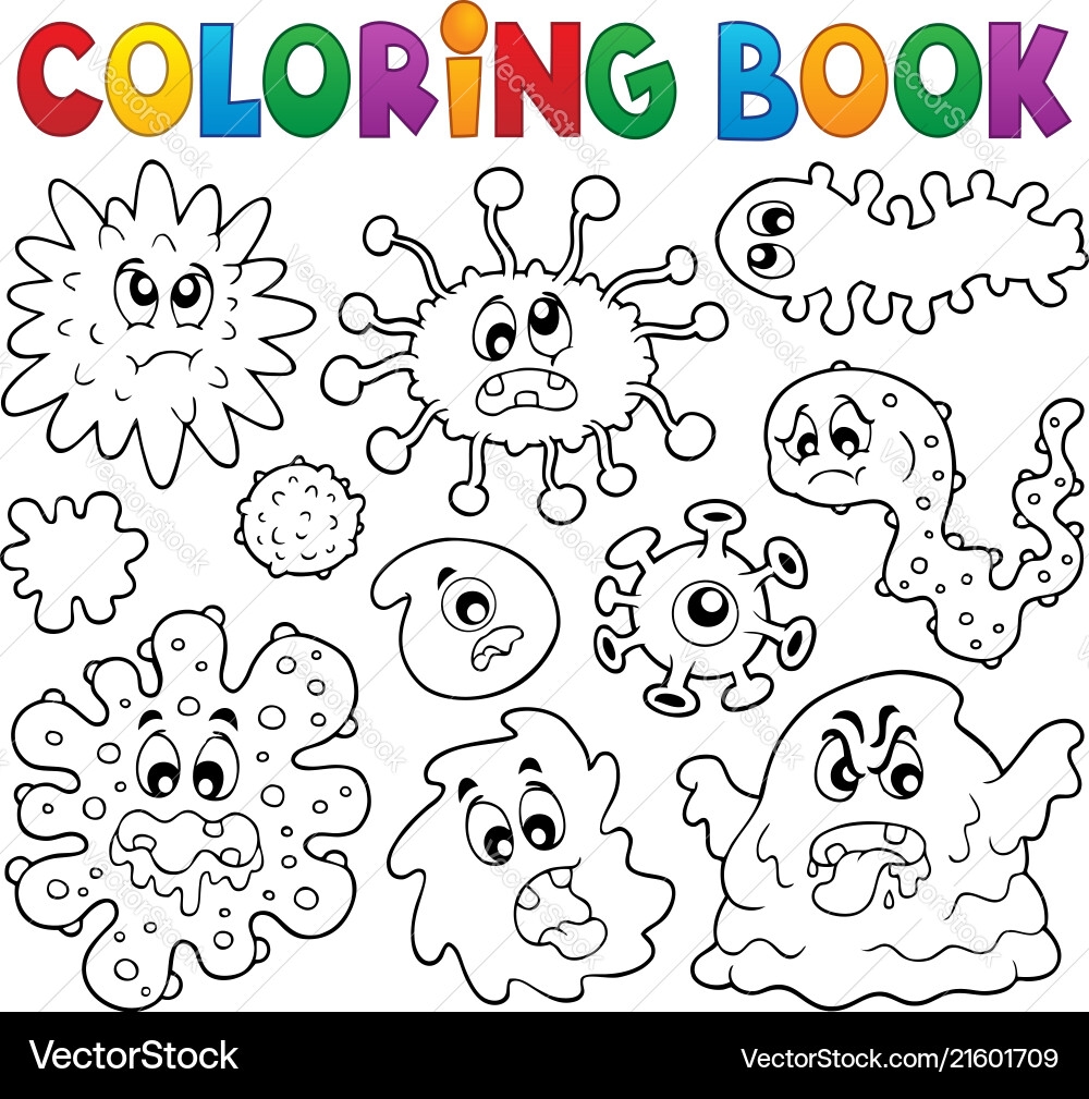 Coloring Book Germs Theme 1 Royalty Free Vector Image
