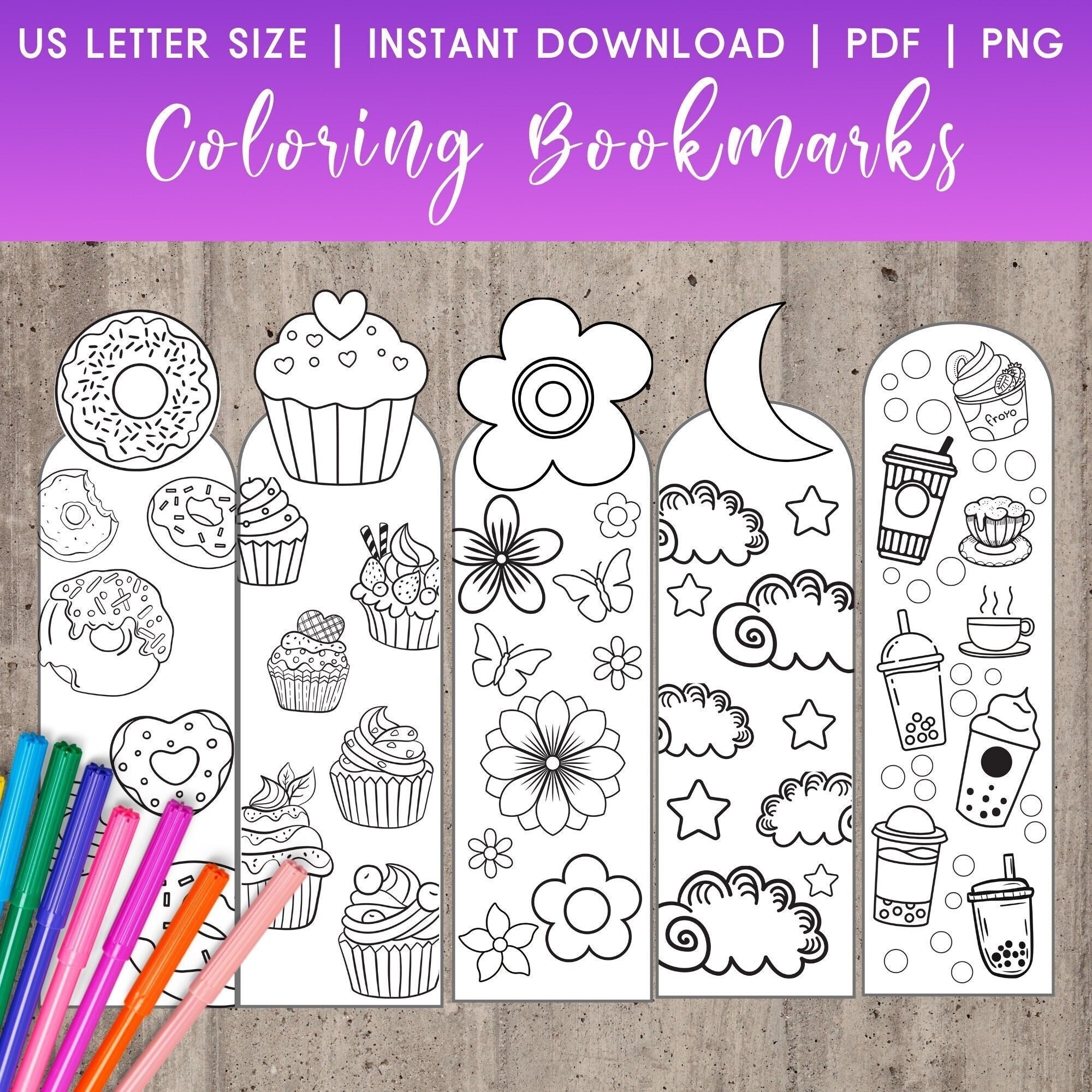 Coloring Bookmarks For Kids Coloring Pages Printable Classroom Preschool Activity Bookmarks To Color Kids Crafts Ideas School Favors Etsy