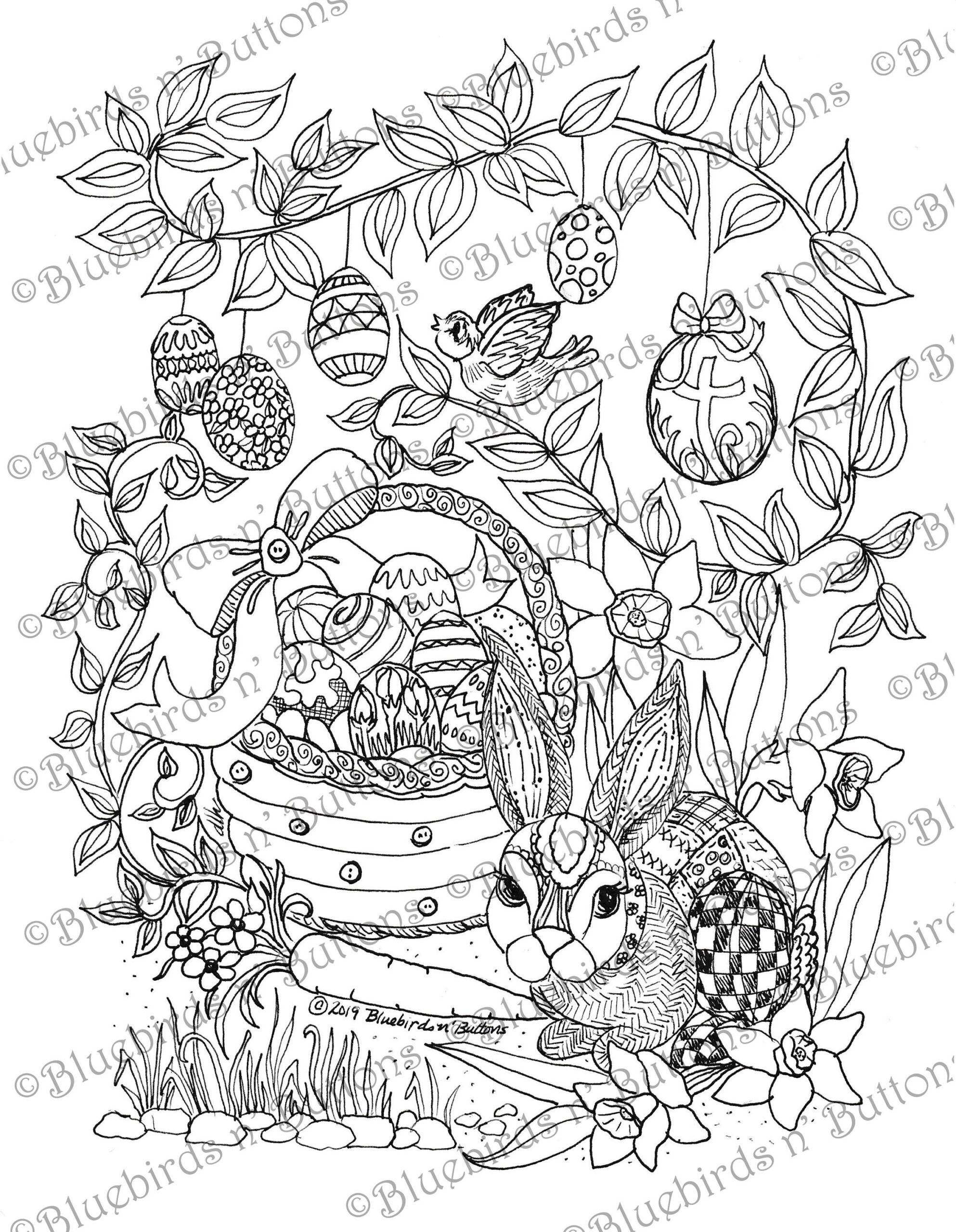 Coloring Page Printable Coloring Page April Coloring Easter 