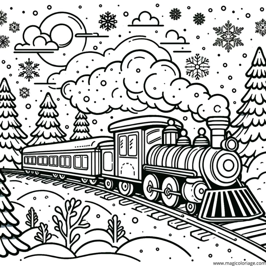 Free Train Printable Coloring Pages