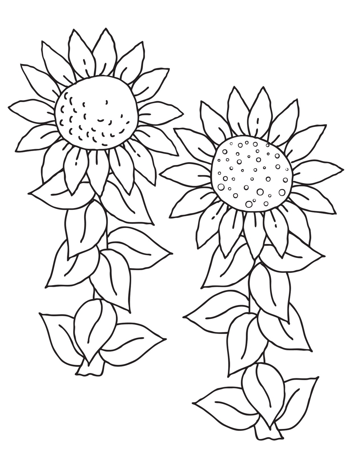 Free Printable Coloring Pages Of Sunflowers