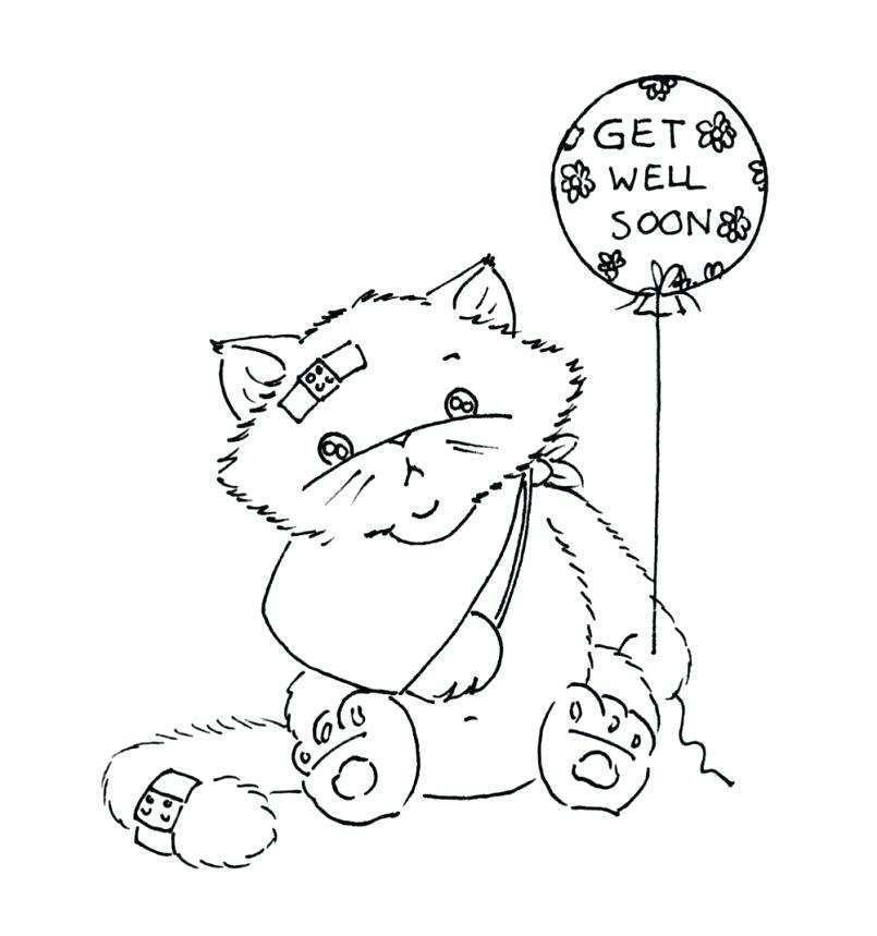 Coloring Pages Get Well Card Template Free Printable