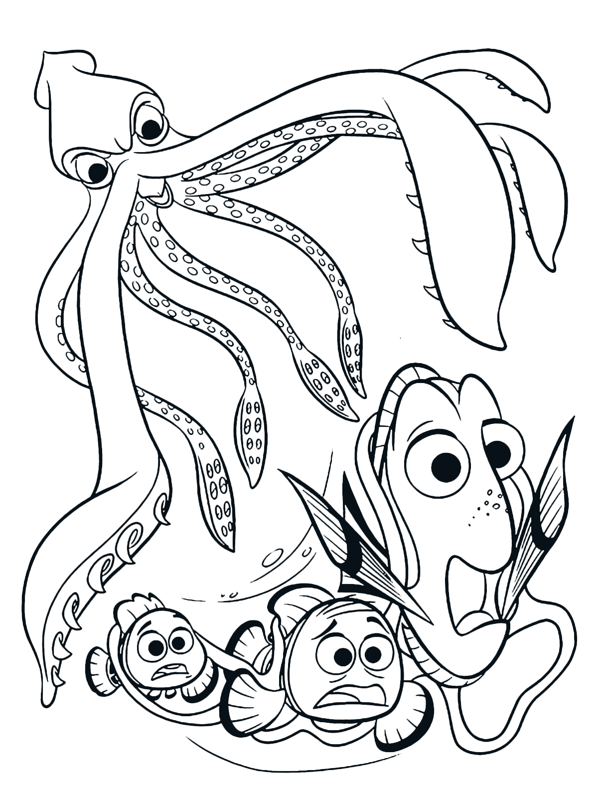 Coloring Pages Populor Cartoon Charactors Finding Nemo Coloring 