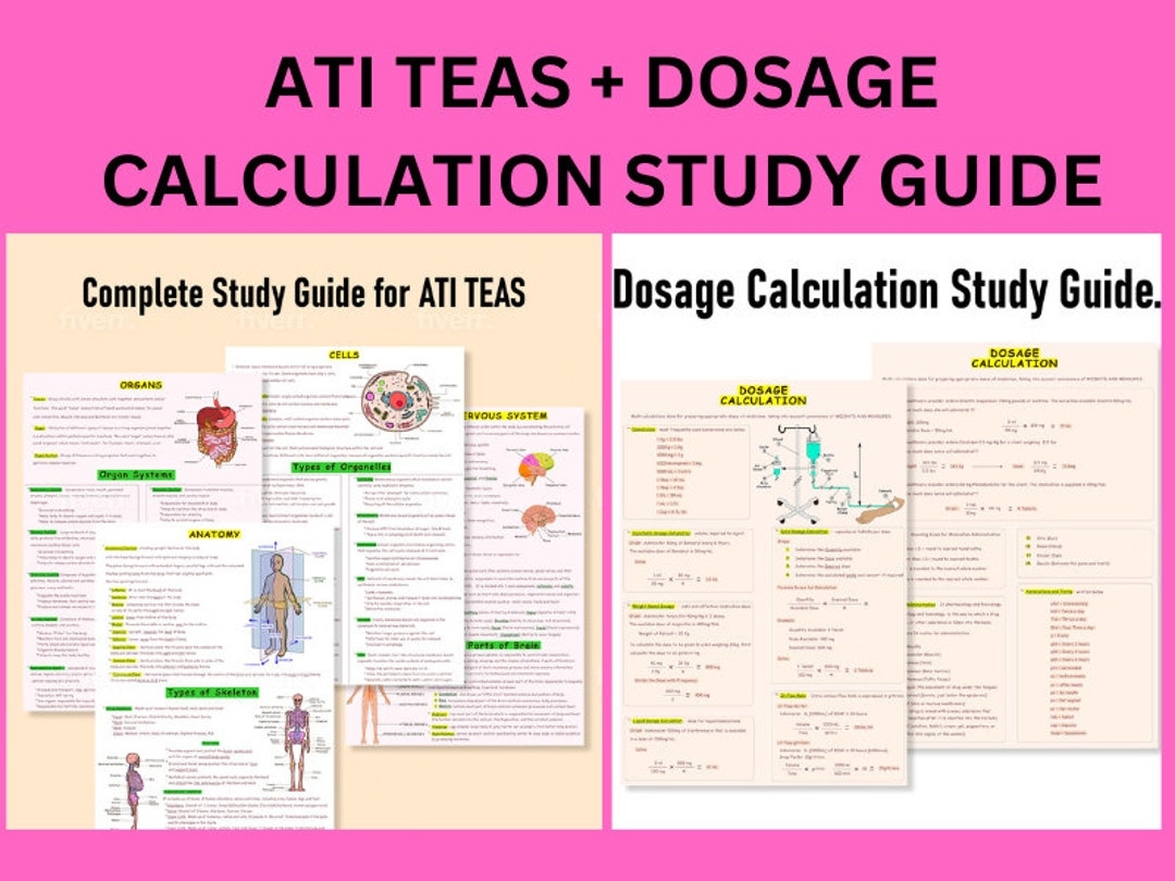 COMBO ATI TEAS Study Guide U0026 Dosage Calculator Study Guide Etsy Israel