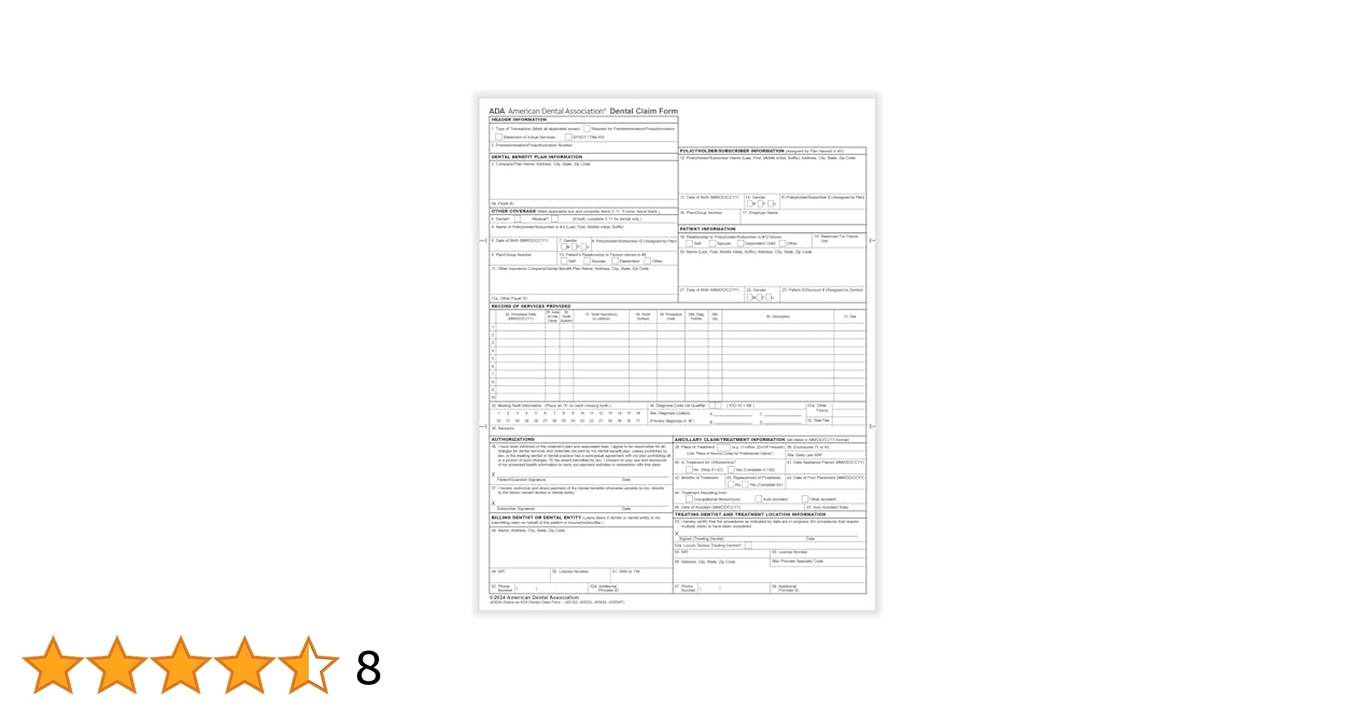 ComplyRight ADA Dental Claim Forms 2024 Version Pack Of 500 8 1 2