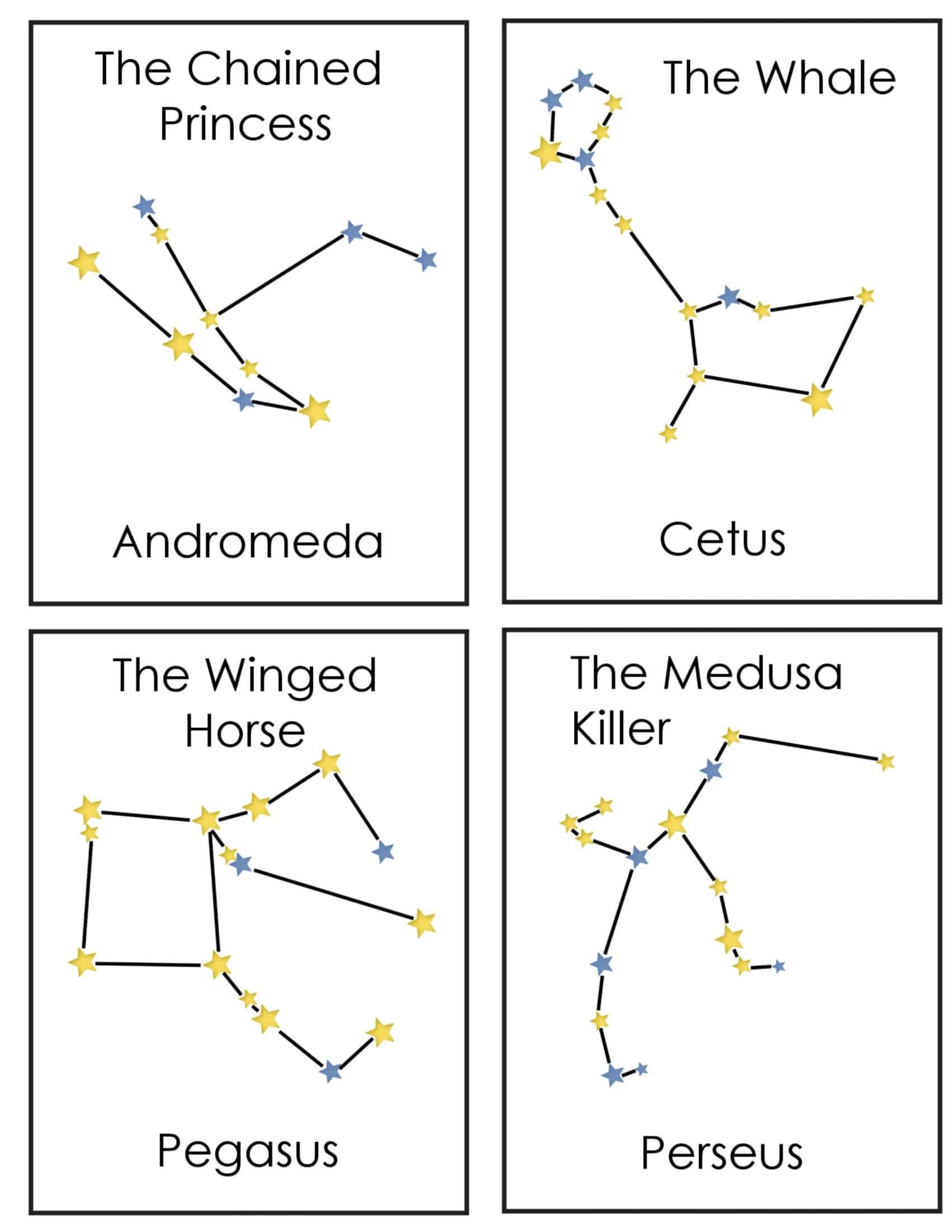 Constellations For Kids Constellation Coloring Pages Flashcards And Science Experiment Printable Views From A Step Stool
