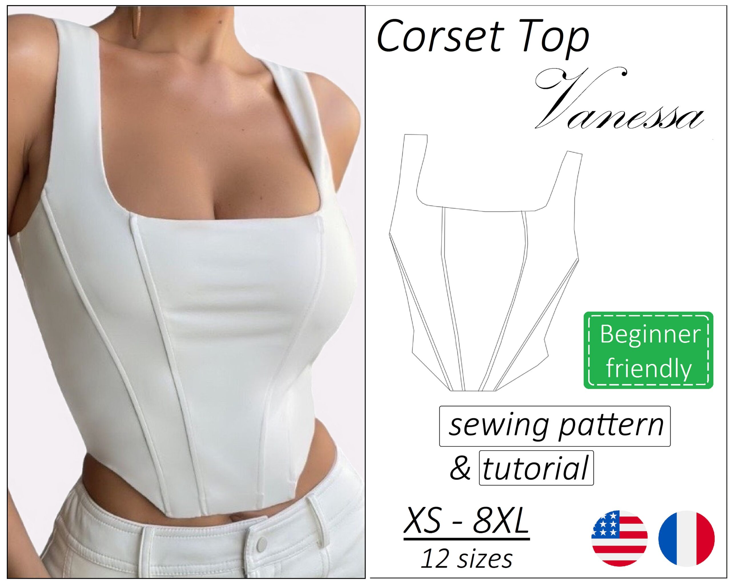 Corset Top Pattern Front Lace Corset Pattern Crop Top Bustier Sewing Pattern Milkmaid Dress Pattern Halter Top PDF Instant Download Etsy UK