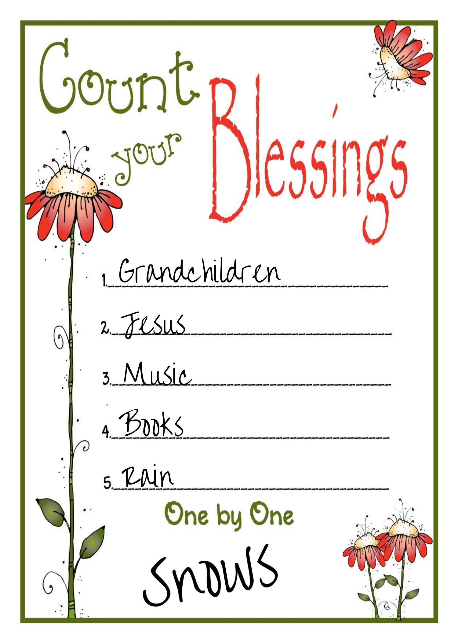 Count Your Blessings Template 4 Styles 2 Sizes frameable Project 