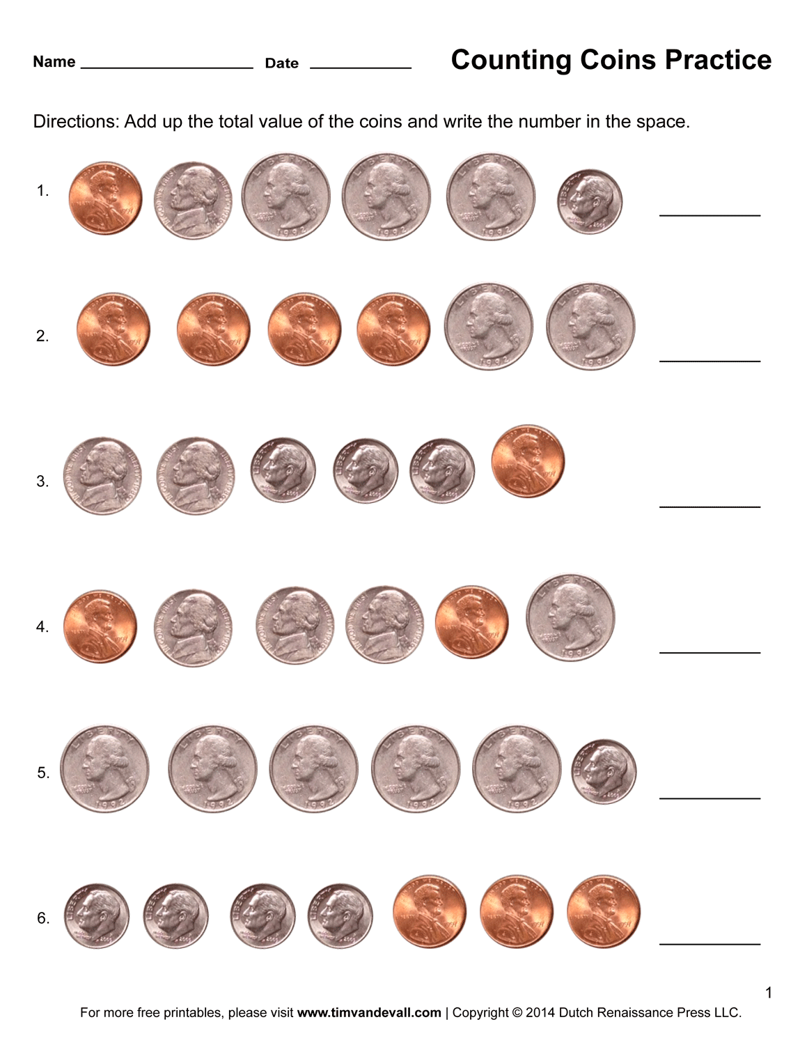 Counting coins worksheets Tims Printables Worksheets Library