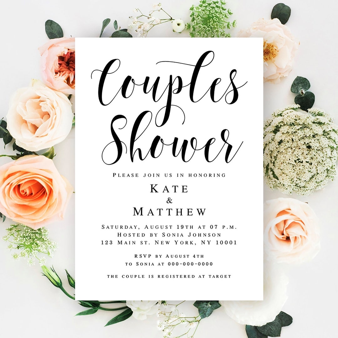 Couples Shower Invitation Template Wedding Shower Invitation Instant Download Couples Shower Template Couples Wedding Shower Invites vm31 Etsy