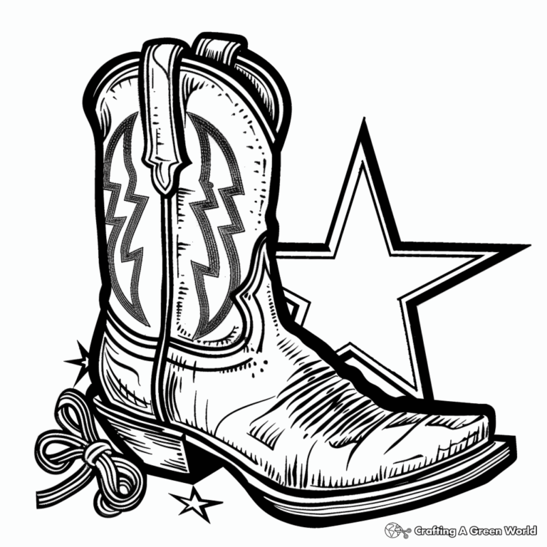 Cowboy Boot Coloring Pages Free U0026 Printable 