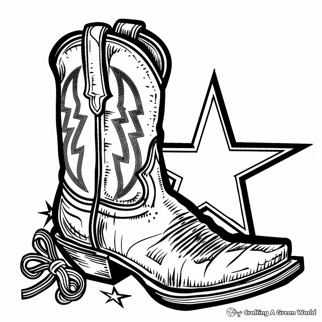 Cowboy Boot Coloring Pages Free U0026 Printable 