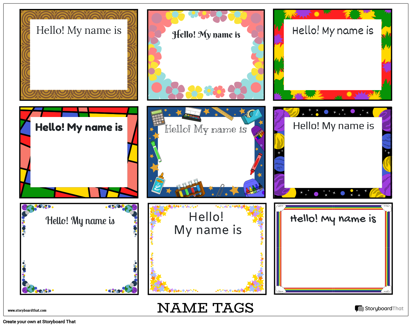 Free Printable Name Tag Template