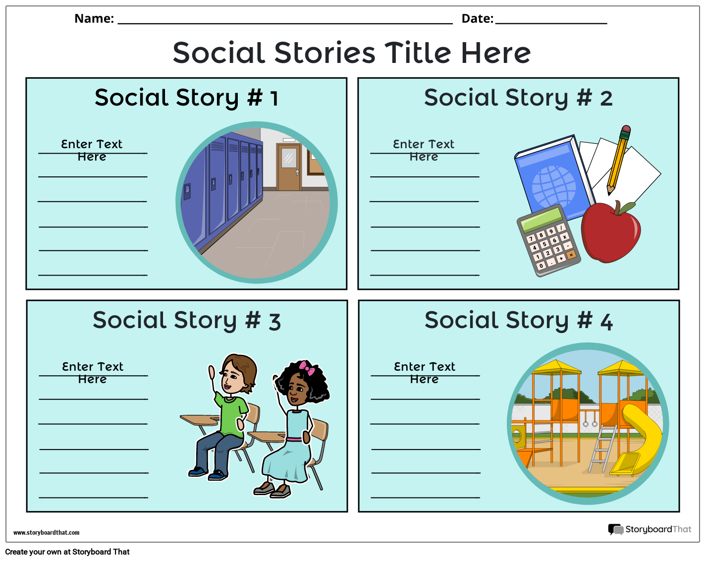 Create Custom Social Stories Templates Free And Printable
