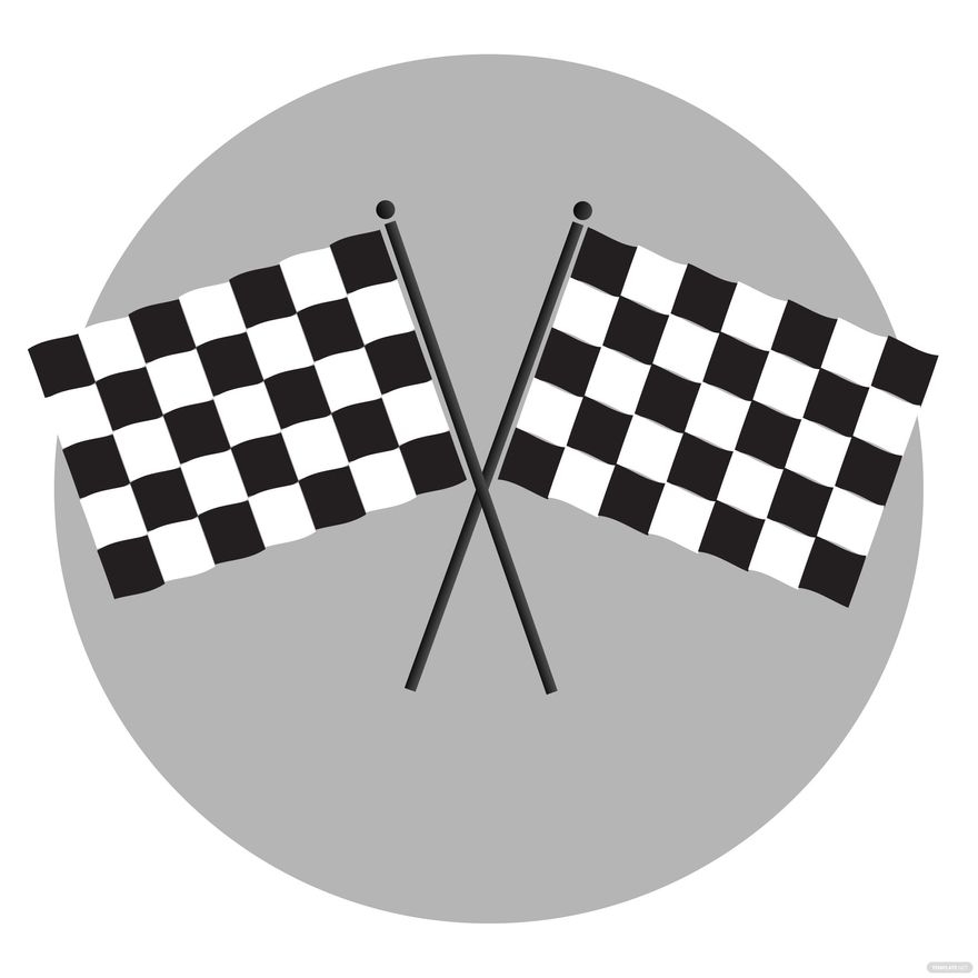 Crossed Checkered Vector Flag In Illustrator SVG JPG EPS PNG Download Template