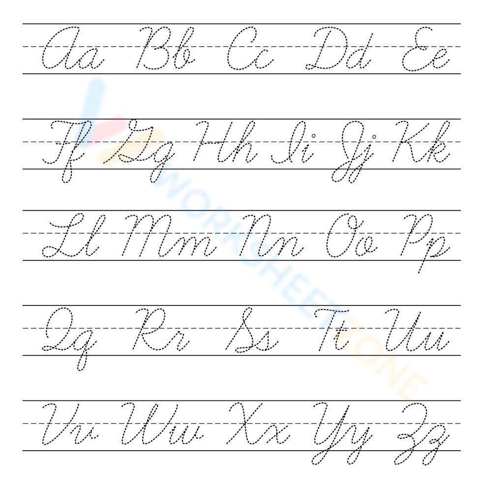 Cursive Letters Chart Worksheets 2025