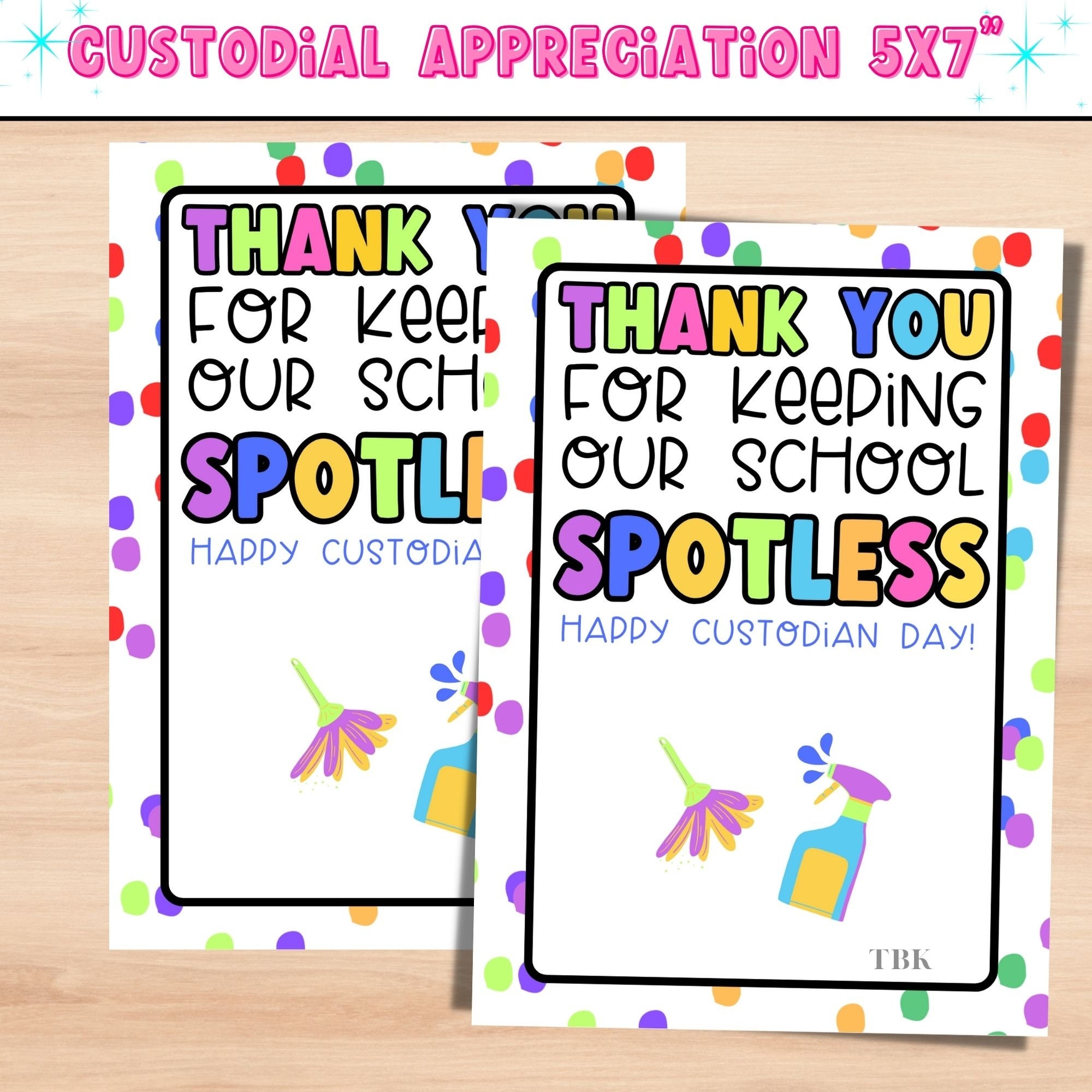 Custodial Appreciaiton Gift Card Holder Custodial Appreciaiton Printable School Custodian Thank You Card Janitor Appreciation