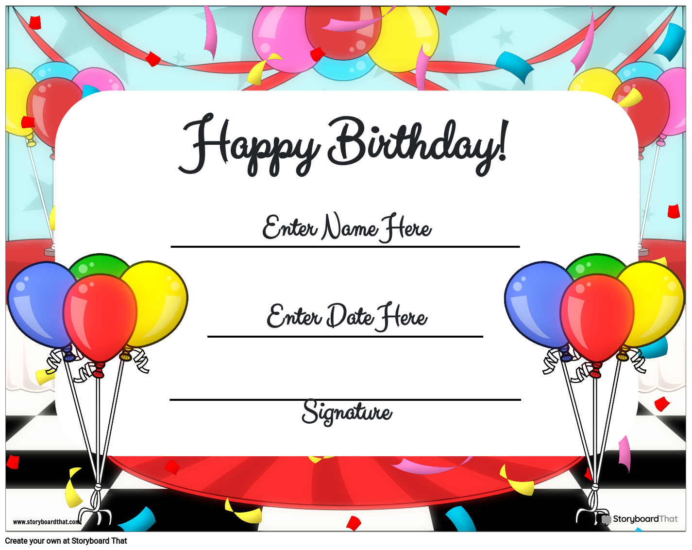 Custom Birthday Gift Certificates Free Printable Templates