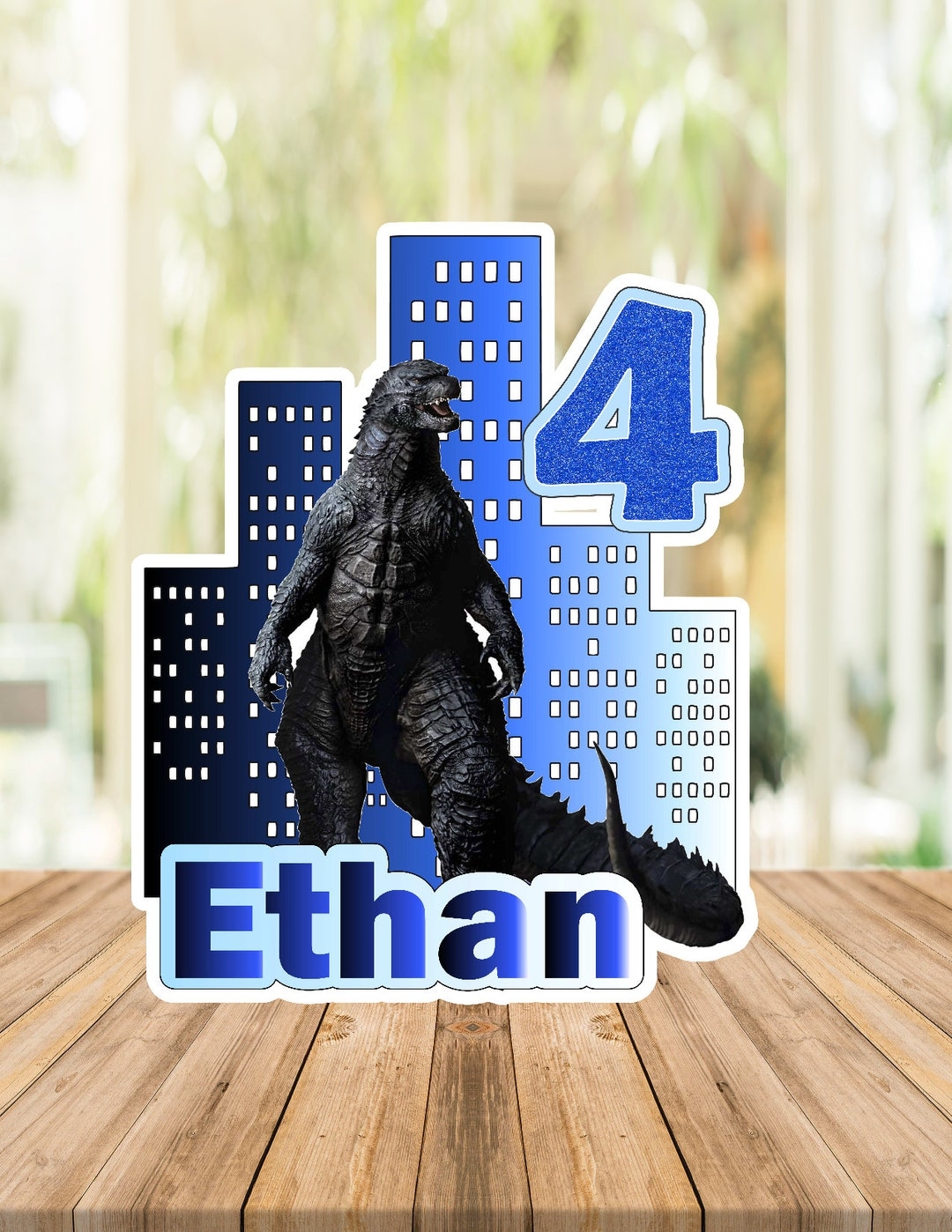 Custom Godzilla Cake Topper Printable Digital File Etsy