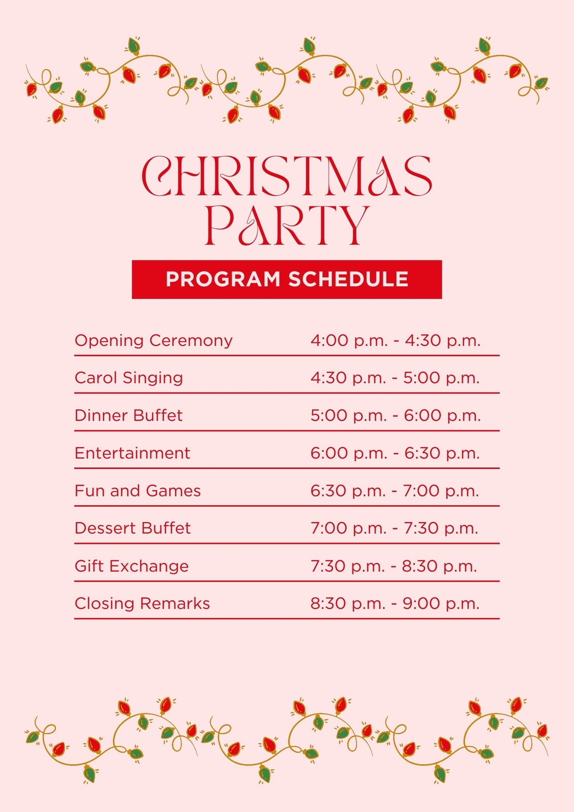 Custom Printable Christmas Program Templates Canva