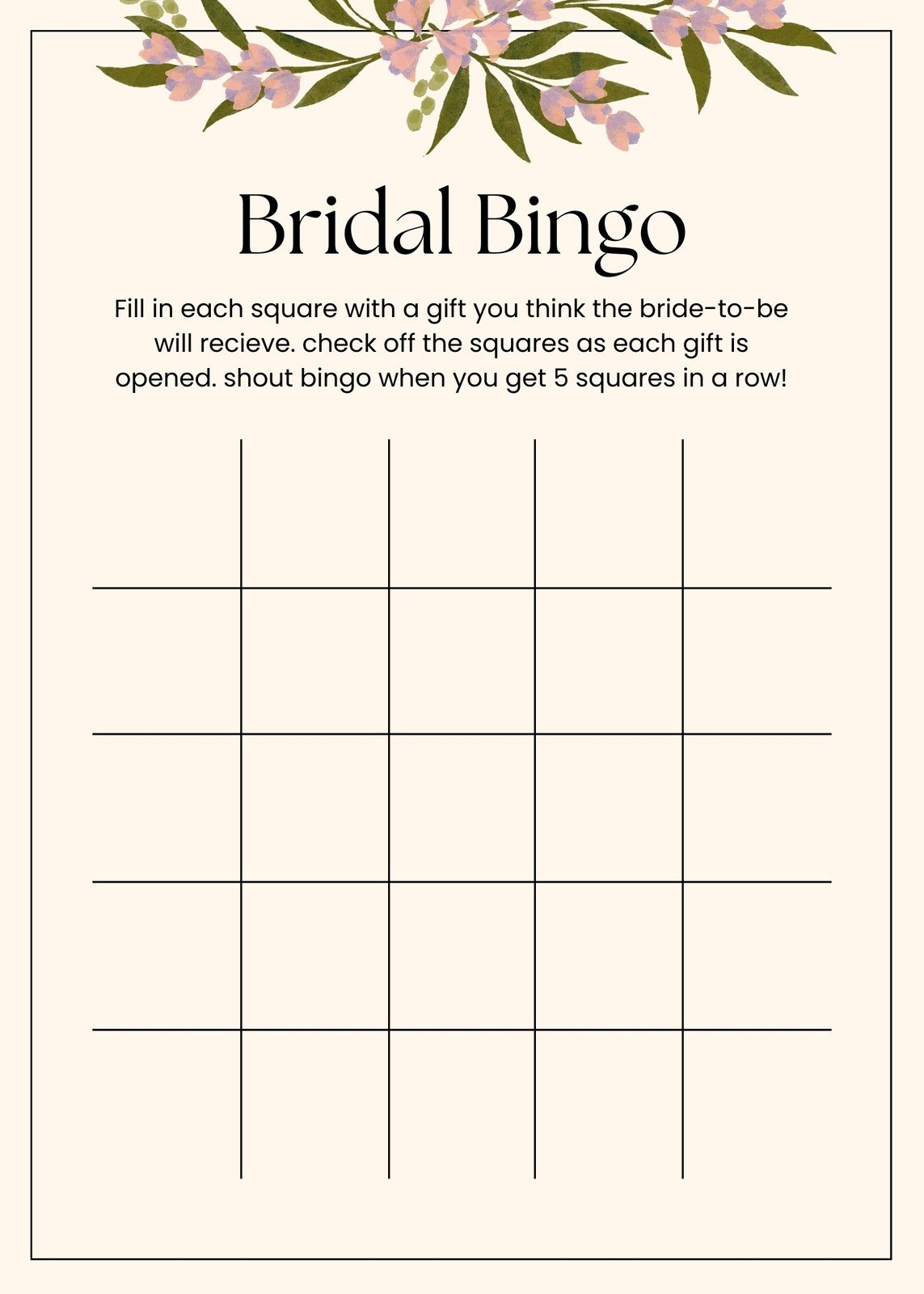 Customize 44 Bridal Shower Bingo Card Templates Online Canva