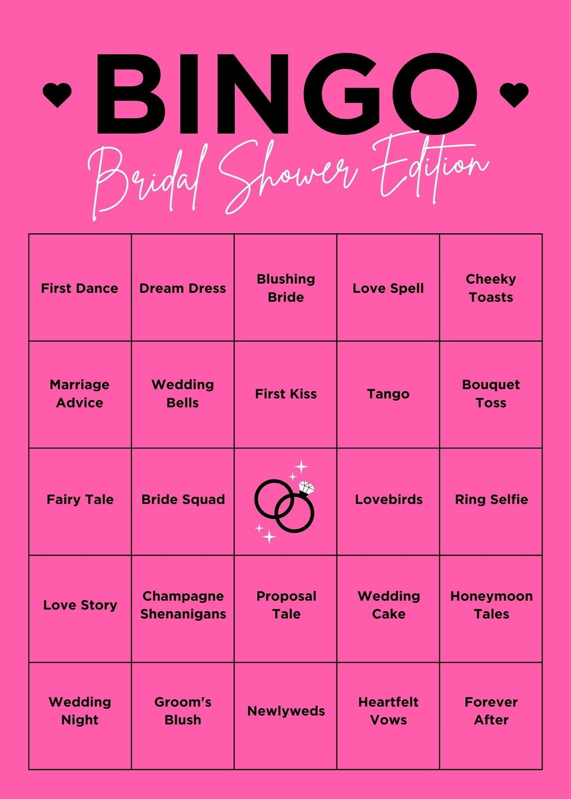 Customize 44 Bridal Shower Bingo Card Templates Online Canva