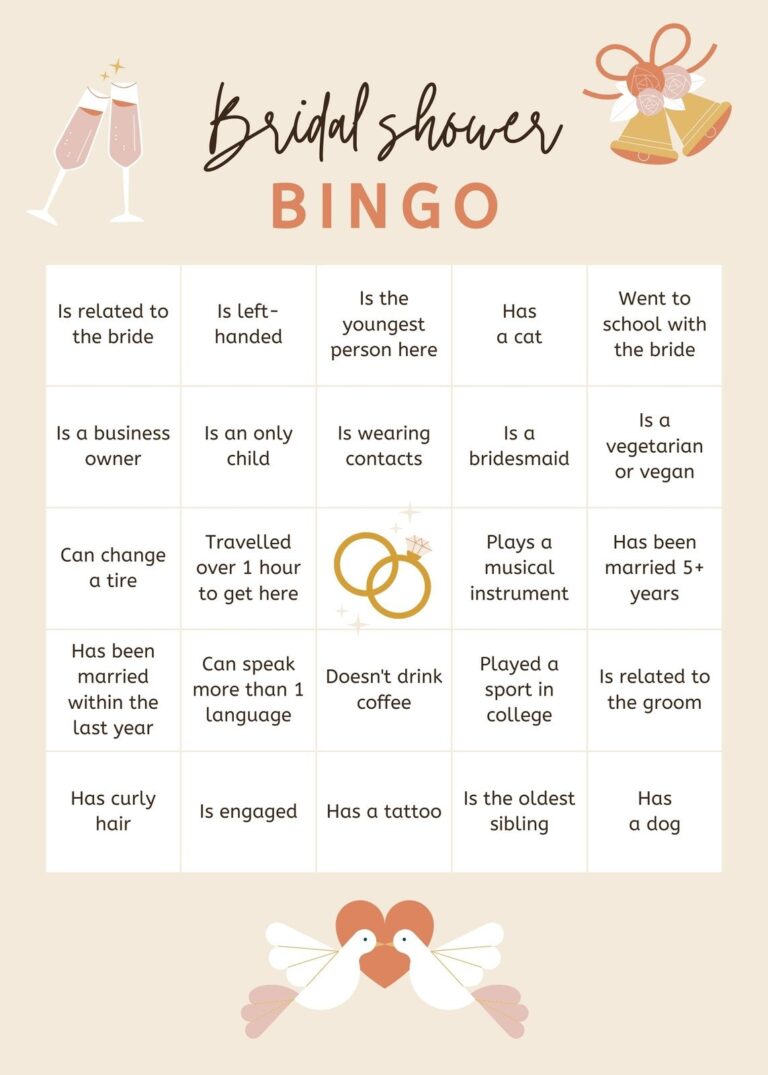 Customize 44 Bridal Shower Bingo Card Templates Online Canva