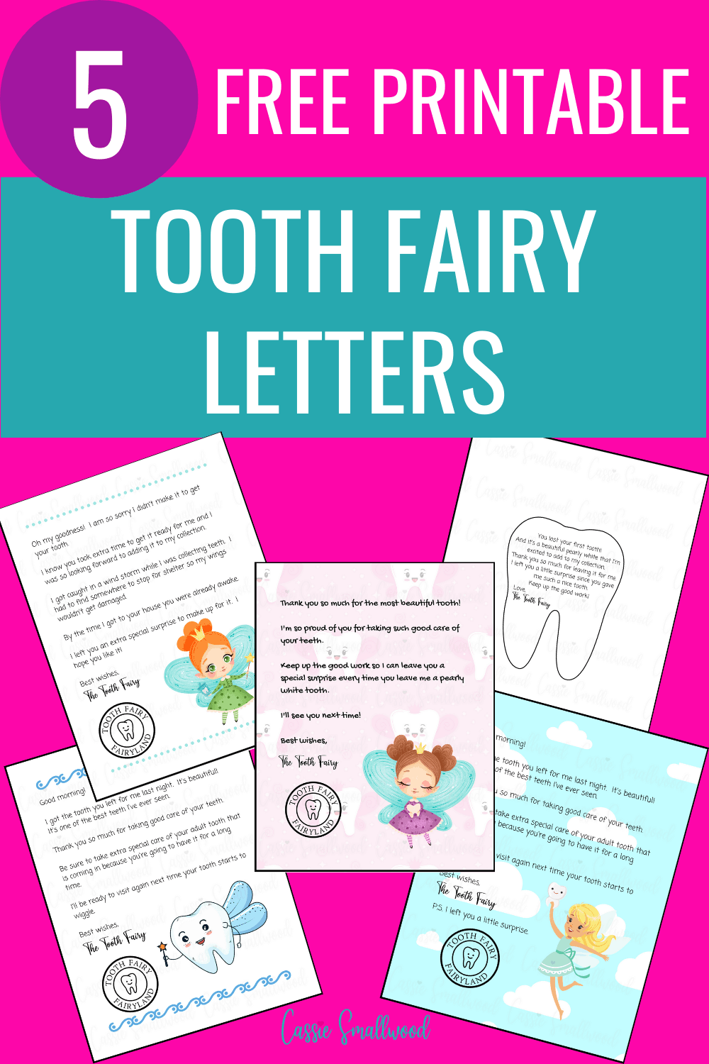 Cute Free Printable Tooth Fairy Letters U0026 Notes Cassie Smallwood