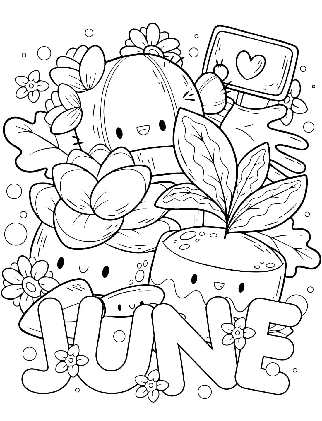 Cute June Coloring Page Download Print Or Color Online For Free