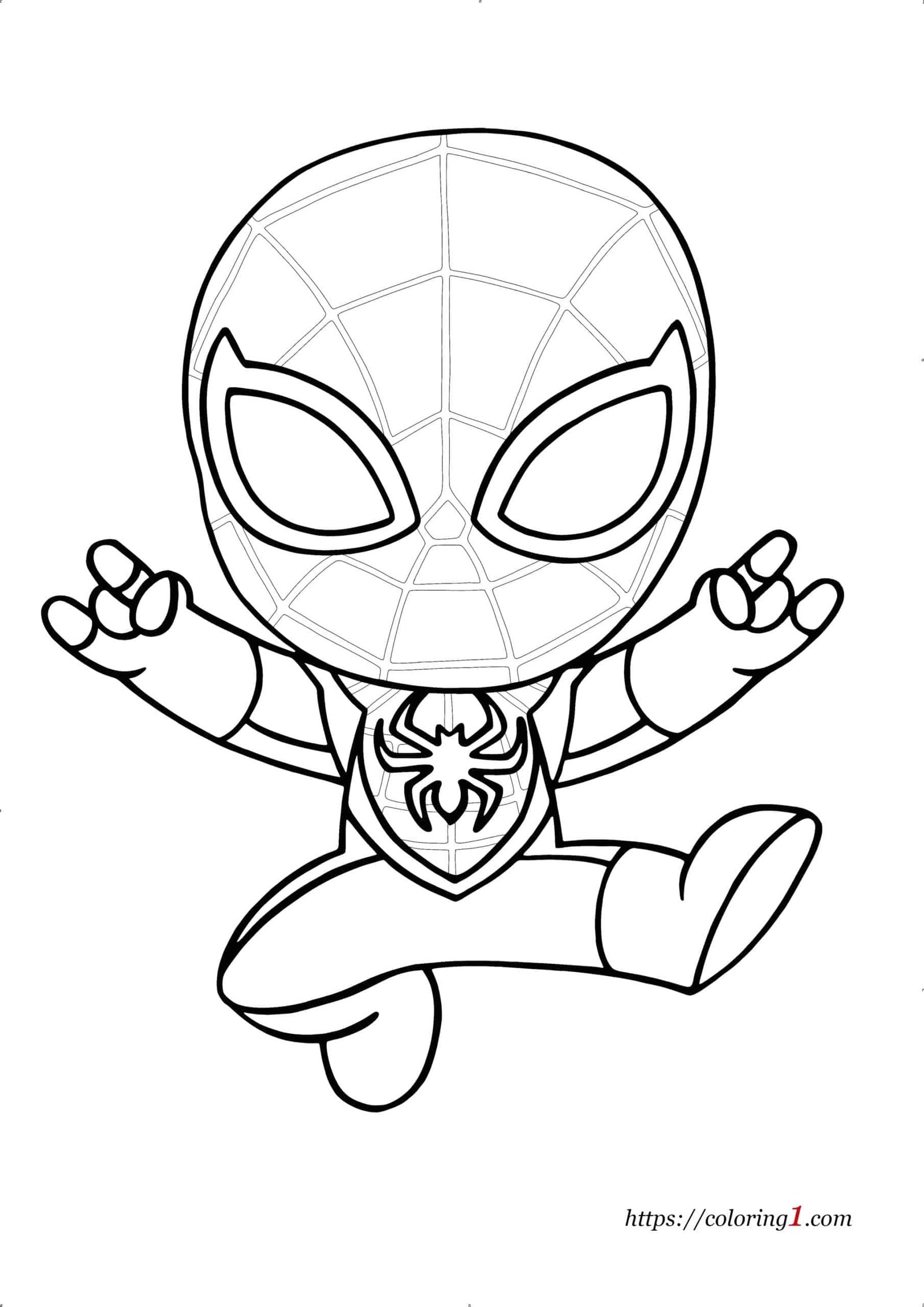 Cute Miles Morales Spiderman Coloring Pages 2 Free Coloring 