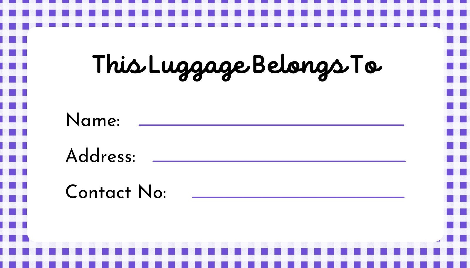 Cute Printable Luggage Tags New Arrivals