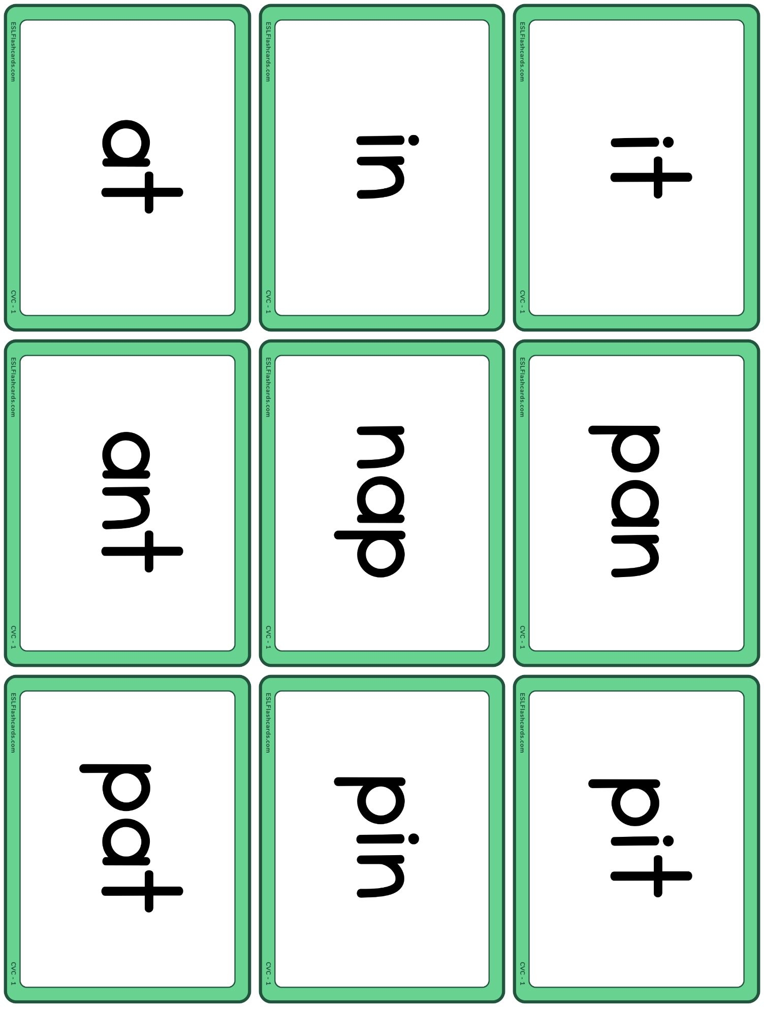 CVC Words ESL Flashcards