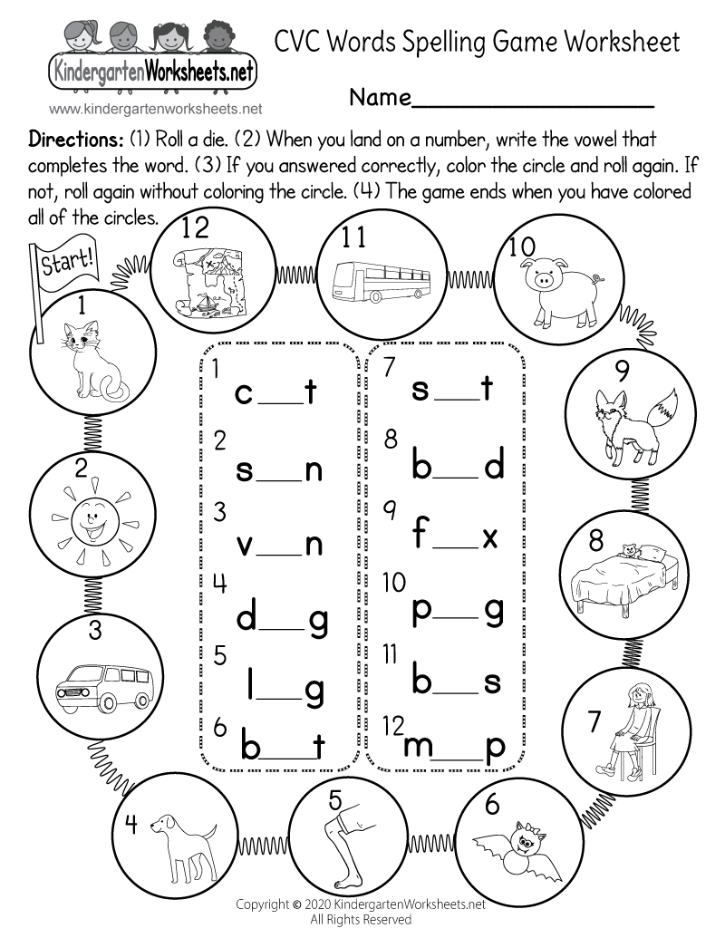 CVC Words Spelling Game Worksheet Free Printable Digital U0026 PDF