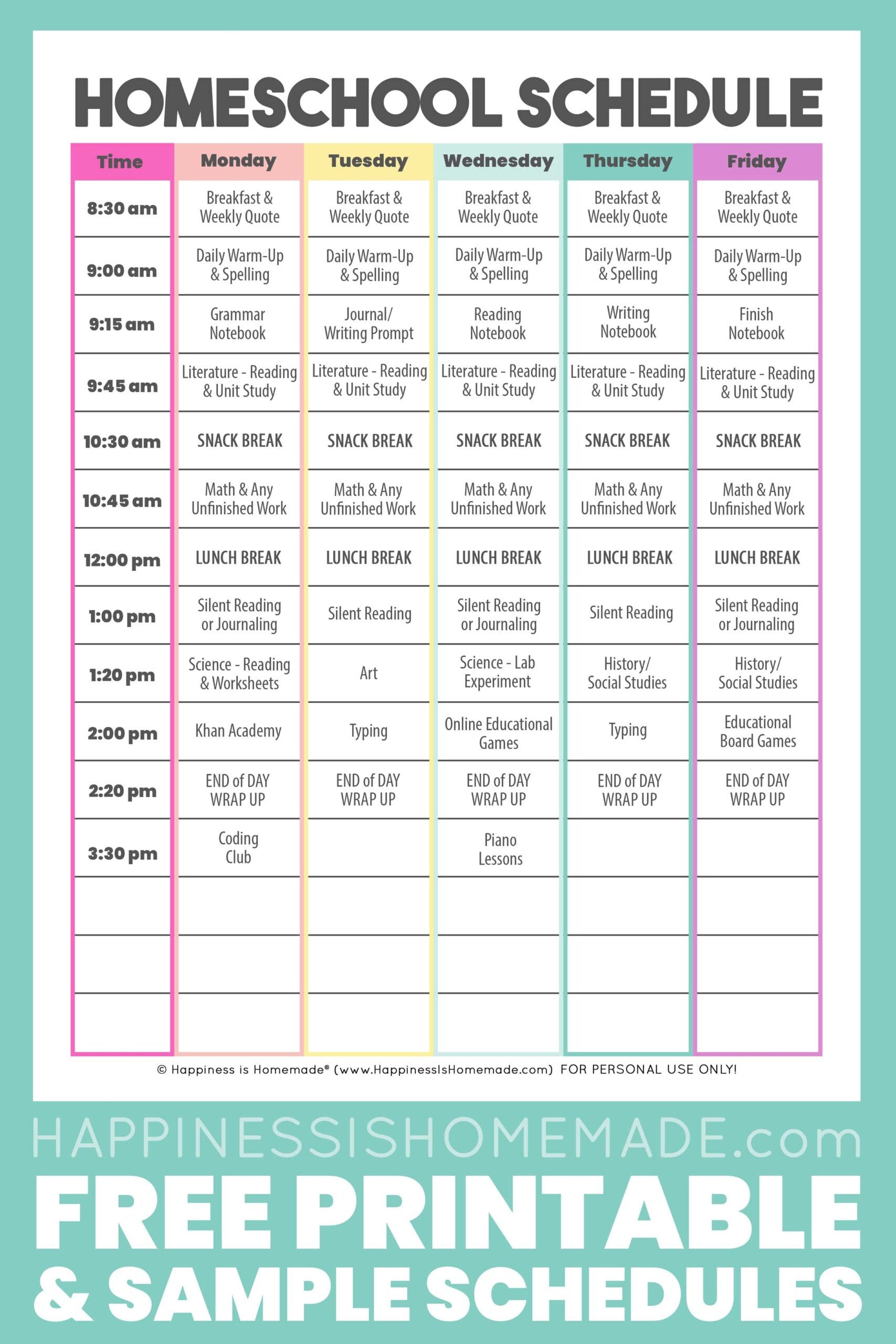 Homeschool Printables Free