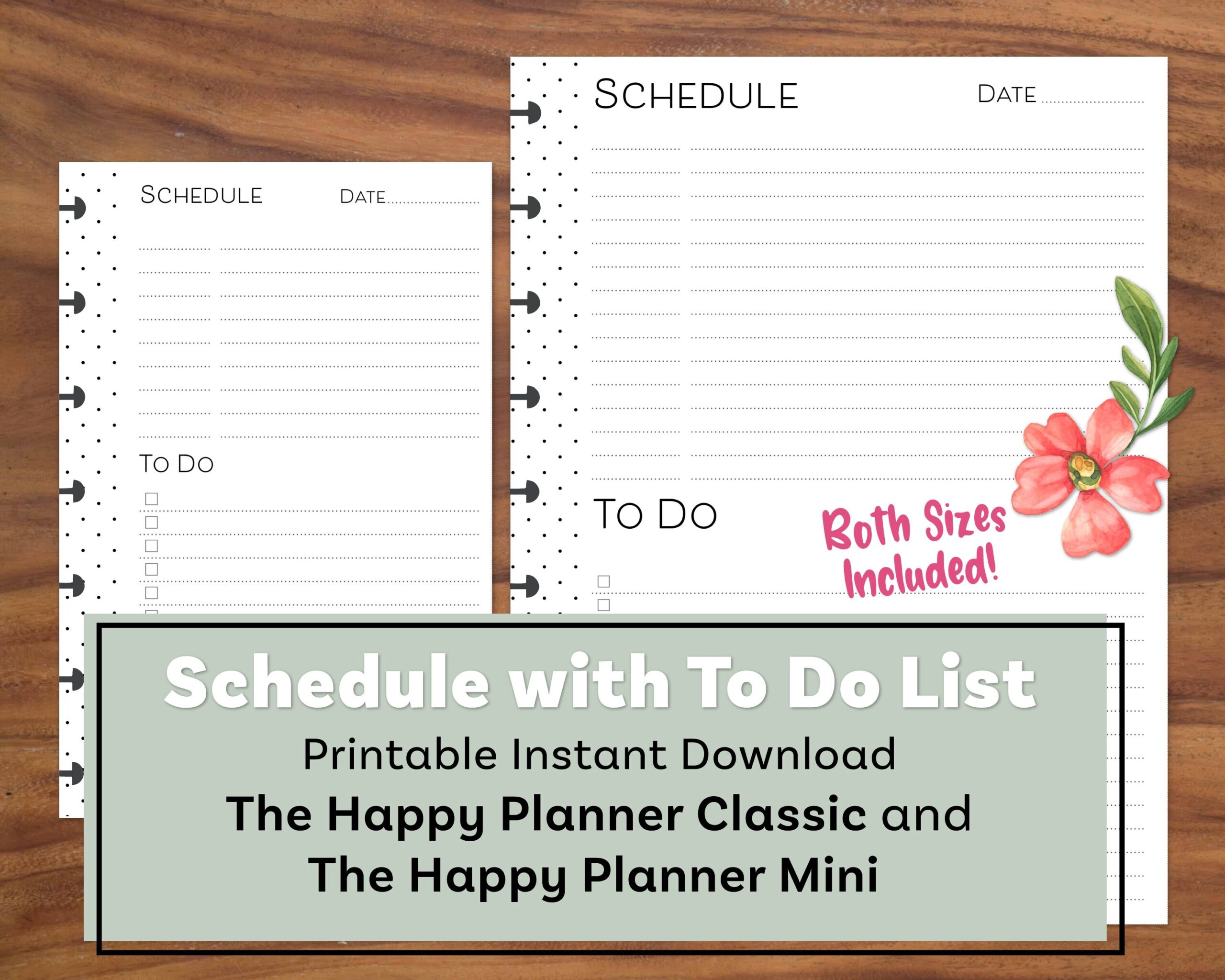 Daily Planner Printable For Happy Planner Classic U0026 Mini Size 