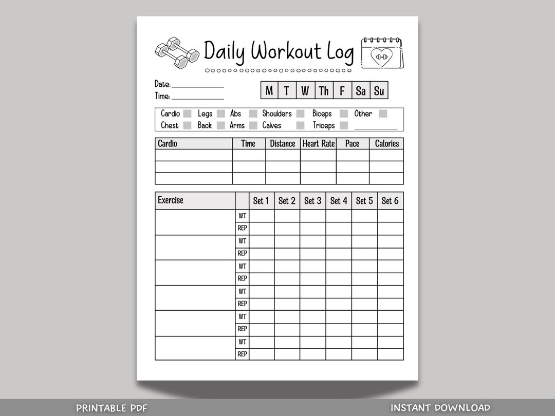 Free Printable Workout Logs