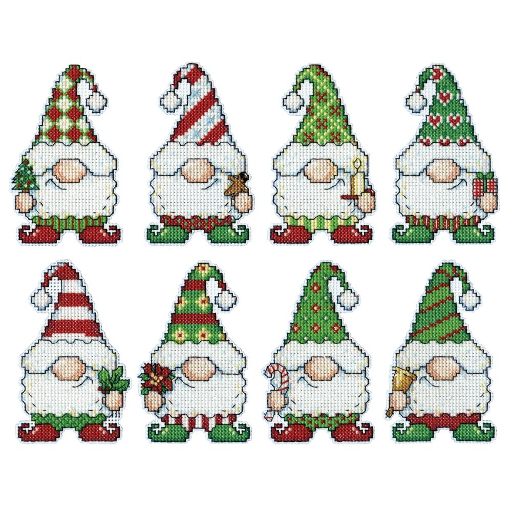 Design Works Gnome Christmas Ornaments Plastic Canvas Kit 6880 123Stitch