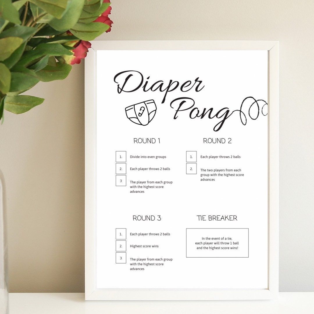 Free Printable Diaper Pong Rules