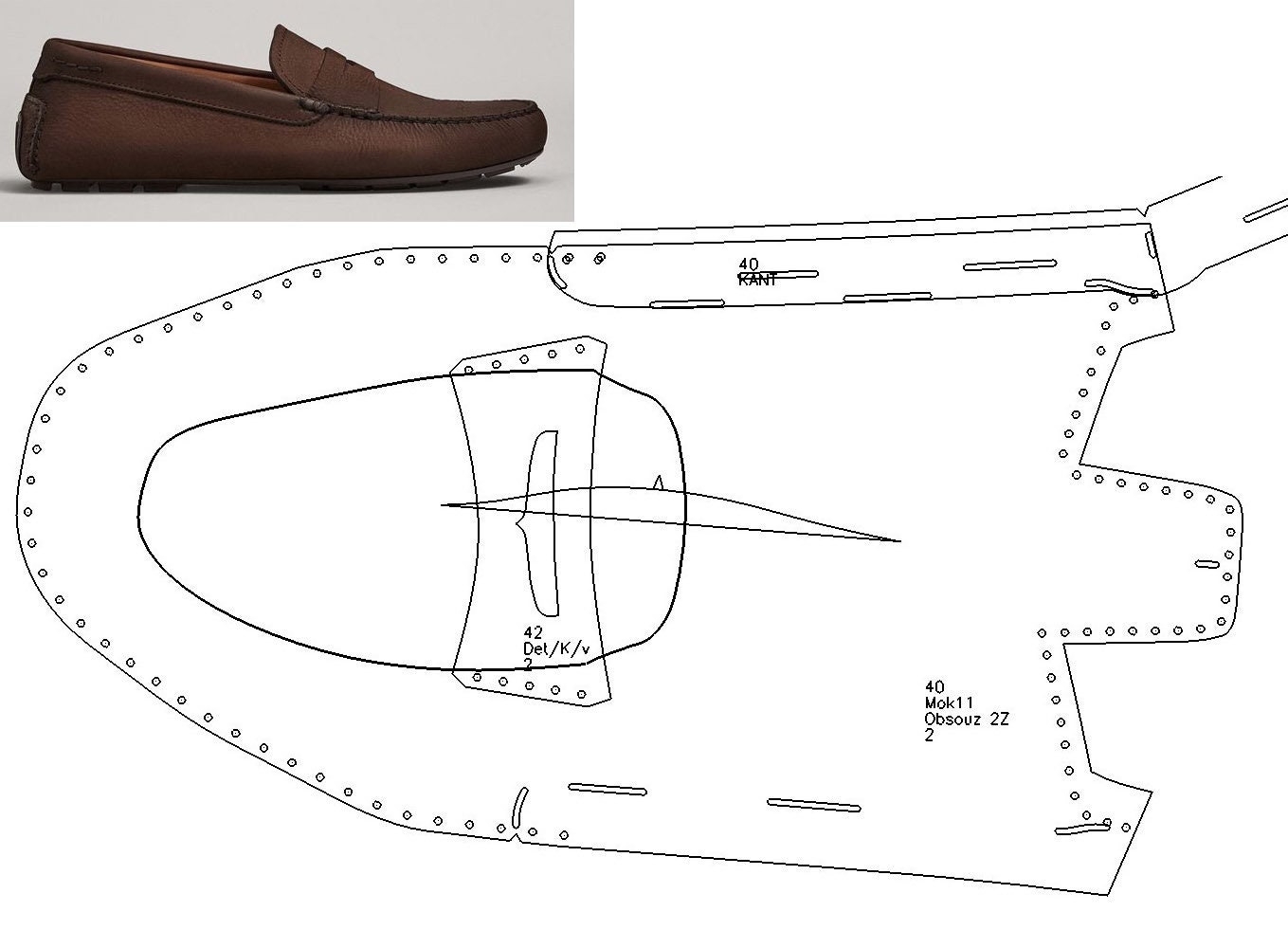 Digital 2d Pattern PDF DXF Men Moccasins All Sizes Etsy