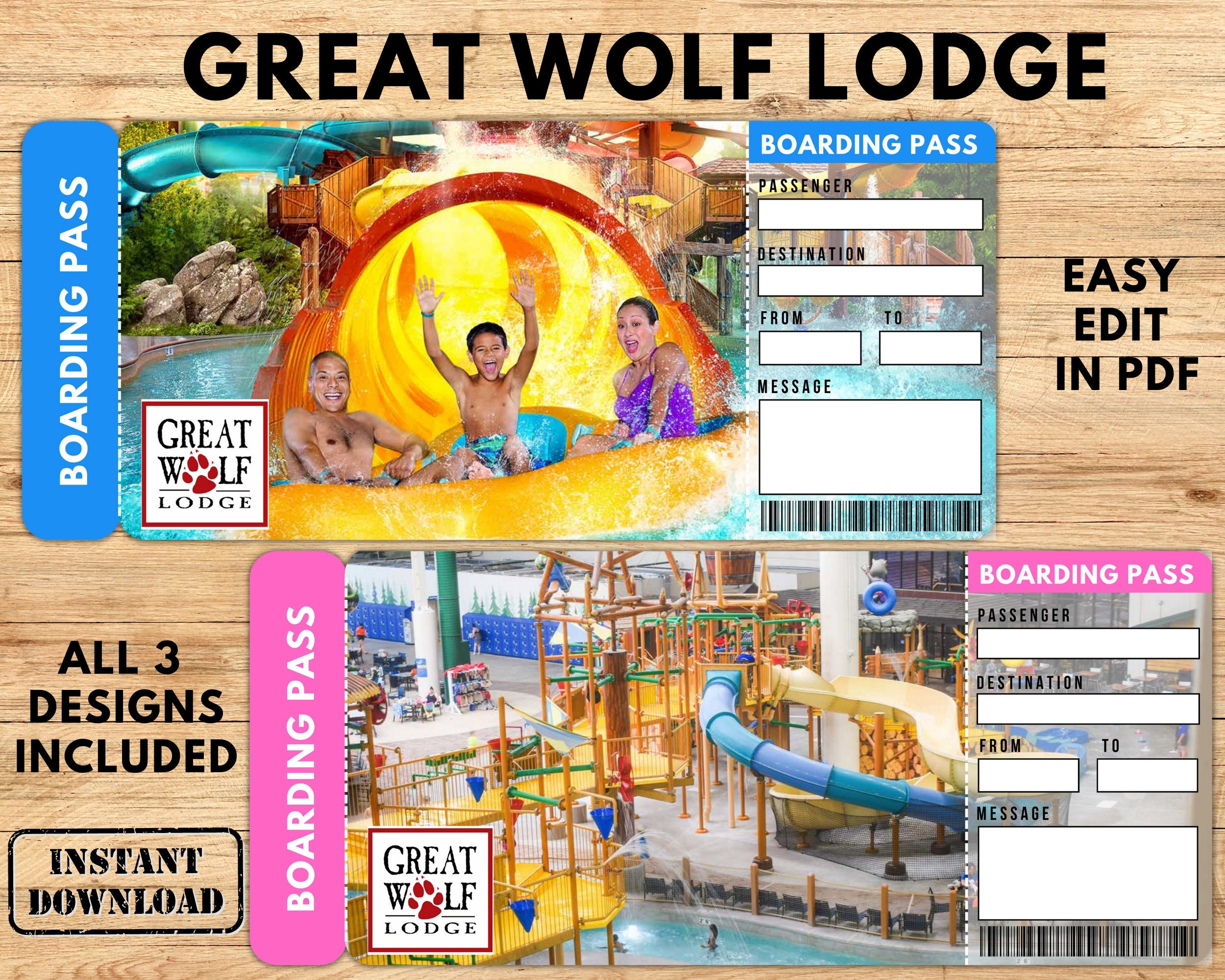 Digital Great Wolf Lodge Surprise Trip Gift Ticket Amusement Park 