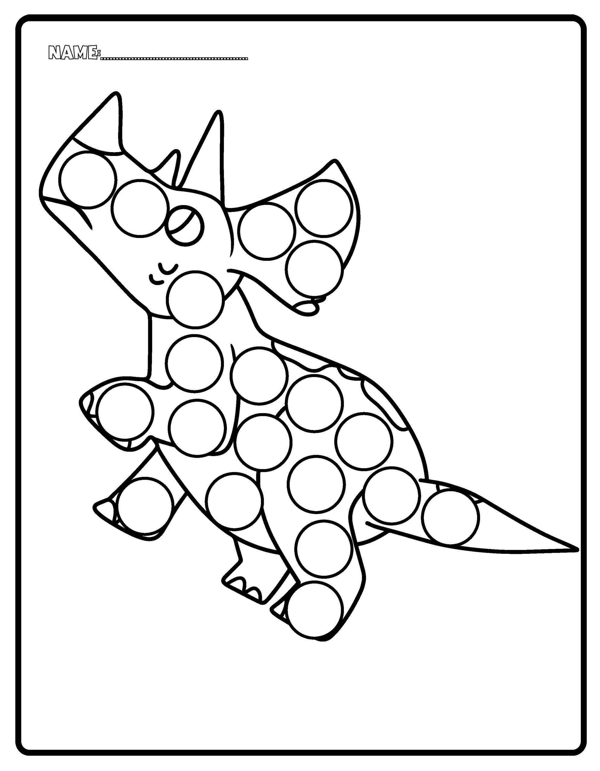 Dino Dots Fun And Easy Dot Marker Coloring Pages For Kids Made 