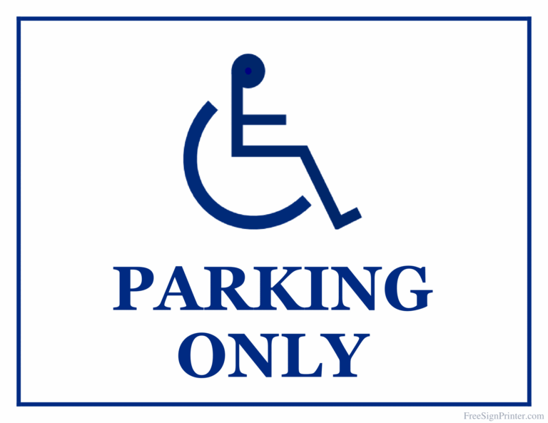Disabled Parking Signs Poster Template