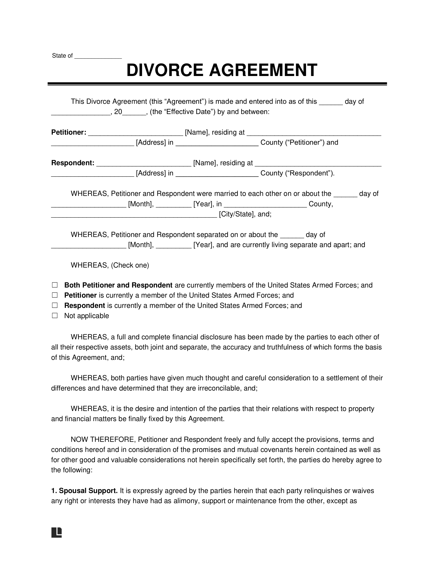 Free Printable Divorce Papers For Alabama