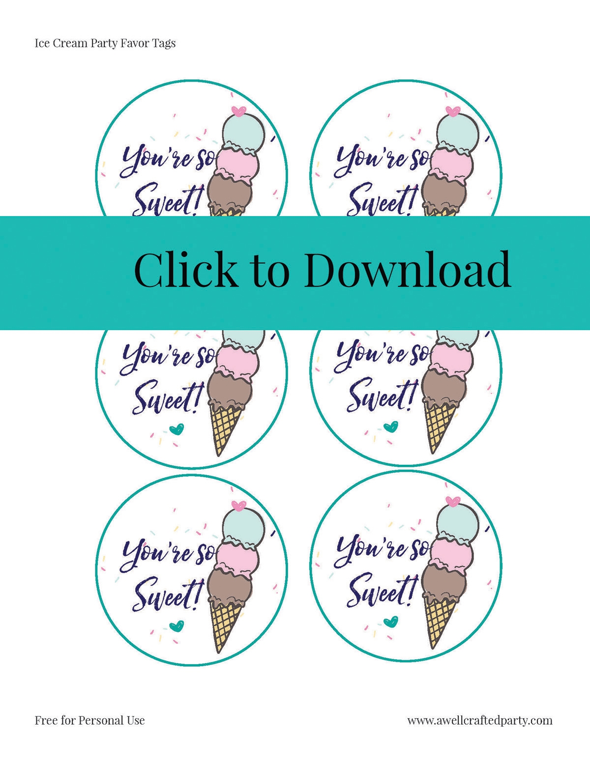 Ice Cream Tickets Printable Free