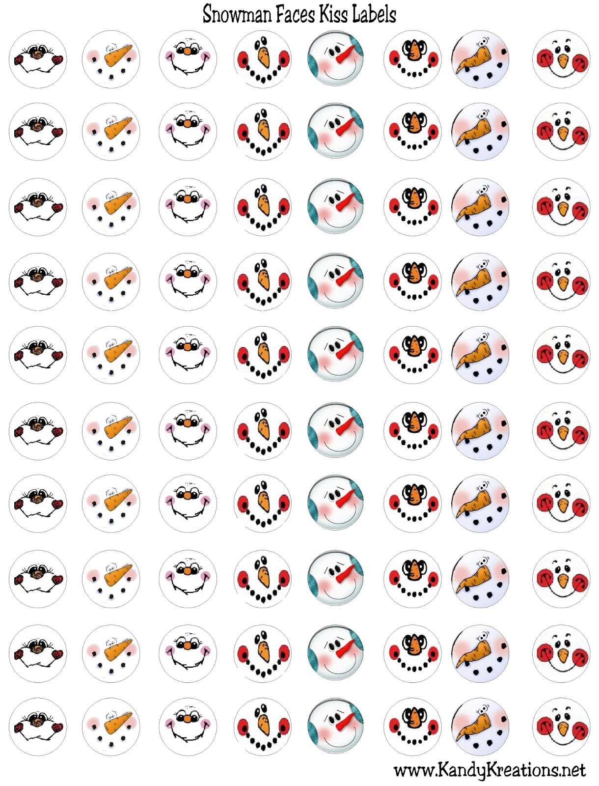 Free Printable Printable Snowman Face Template